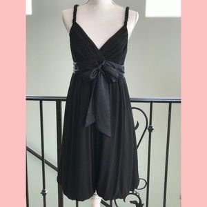 BCBG Black Silk Beaded Strap LBD Cocktail Dress